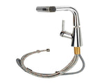 Waterfall Kitchen Faucets 3 Modes Waterfall Stream Sweep 360&deg Rotatable Pullout Sprayer Single V1294-YM0901-3112240023611