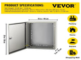 NEMA Steel Enclosure, 50 x 40 x 15 cm NEMA 4X Steel Electrical Box, IP66 Waterproof & Dustproof, V952-DQXJSTCFS50X40X15V0