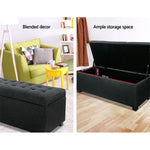 Artiss Storage Ottoman Blanket Box 97cm Linen Charcoal OTM-L2-LINEN-CHA