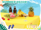 12 Pcs Hawaiian Plastic Tablecloths 54 x 108 Inch Disposable Rectangle Waterproof Table Cover for V1259-DP01-A-1175