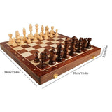 Chess Set Wooden Chess Foldable Chess Board Wooden Chess Set Portable Chess Game, Travel Chess Board V1369-AZ3-W-16029