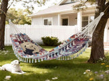 Backyard Hammock with Tassels,Garden Hammocks with Portable Carry,Bag Deluxe Fringe for V1192-AZ-W-0334