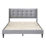 Delilah Double Bed Tufted Button Headboard Fabric Upholstered - Light Grey V315-VOB-DELI-01