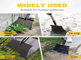 Multifunctional Garden Cleaning Shovel, Heavy-Duty Stainless Steel Flat Shovel with 54" Adjustable V1366-AZ2-W-16395