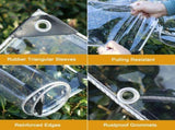 420GSM Heavy Duty Clear PVC Tarpaulin Cloth Transparent Tarps Grommets 3X4M V201-W13278699