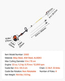 Gas Pole Saw, 33CC 2 Stroke Gas Powered Pole Saws 20.3 cm Cutting Bar, Cordless Tree Trimmer V952-ECCYJCS8INCHCL6X7002V0