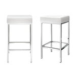 Artiss 4x Bar Stools Leather Padded Metal White BA-TW-9076-WHX4