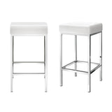 Artiss 4x Bar Stools Leather Padded Metal White BA-TW-9076-WHX4