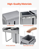 VEVOR Pullout Trash Can for Kitchen Cabinets, 201010L Double Under Sink Garbage Waste Recycling V952-CFLJTDTHSST4PX1IZV0