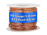 99.9% Dead Soft Copper Wire, 18 Gauge/ 1 mm Diameter, 213 Feet/ 65 M, 1 Pound Spool Pure Copper Wire V1370-AZ4-07860