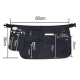 Waist Tool Apron with Multi-Pocket Waitress Server Apron, Black Waterproof Waiter Half Apron with V1366-AZ2-W-26831