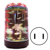 3D Glass Humidifier LED Aroma Humidifier with Coconut Tree Pattern V1294-YM0901-JY31123-02