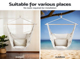 Gardeon Hammock Chair with Heavy Duty Steel Stand HM-CHAIR-PILLOW-CREAM-A