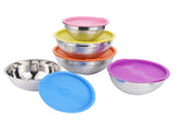 5pcs/set Stainless Steel Mixing Bowl Food Storage Preservation Box with Lids Cookware for Home V1294-YM0901-3118210002811