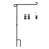 Mini Pole Holder With 2 Clips Garden Stand Stakes Yard Outside Black V1369-AZ3-W-14692