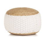 Woven/knitted Pouffe Jute Cotton 50x35 Cm White 43_245095