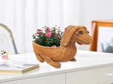 Woven Dog Shaped Storage Basket with Imitation Rattan Design, Cute Organizing Bin for Small Items V1370-AZ4-17255