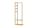 Bamboo Coat Stand Clothes Rack with Garment Shelf, Hanging Rail and Hooks V767-JJ-ZY212-G2