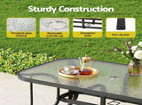 Gardeon 7PC Outdoor Dining Set Table and Chairs Patio Furniture Garden Bistro Set Grey FF-DINING-120-7PCS-GE