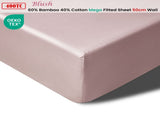 Accessorize 400TC Blush Bamboo Cotton Mega / Super Fitted Sheet 50cm Wall King V442-HIN-FITTEDS-BAMBOOCOTTON50CM-BLUSH-KI