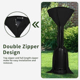 Stand-Up Patio Heater Cover, 95"H x 34"D x 19"B, Black Waterproof Outdoor Heater Cover with Zipper V1107-117-36662