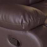 3 Seater Recliner Sofa In Faux Leather Lounge Couch in Brown V43-REC-FAN3RBR