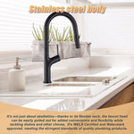 Kitchen Laundry Bathroom Basin Sink Pull Out Mixer Tap Faucet in Black V63-847991