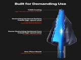 Step Drill Bit, 4.76 to 34.93 mm, 9.53 mm Triangular Shank, TiAlN Coating Cobalt High Speed Steel, V952-JTZT138INCHLOYO1B001V0
