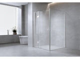 120x80cm Corner Frameless Shower Screen Chrome Wall Channel and Floor Channel with SS Hinges for V63-940551
