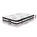 Giselle Bedding 34cm Mattress Euro Top Pocket Spring King Single MATTRESS-0908-KS