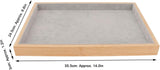Velvet Stackable Jewelry Tray, Wood Flat Organizer Tray Drawer for Necklace Bracelet Ring Showcase V1259-DP01-A-786