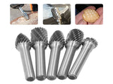 5Pcs/Set Tungsten Steel Grinding Burr Rotary Grinders 6MM Shank Head Rotary Cutter V1294-YM0901-3111200215711