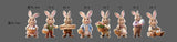 2DFlat, 8pcs Easter Gentleman Rabbit Group Decoration, exquisite shape holding egg basket / carrot V1106-M-SHOE-32531-GRAY-13A24152