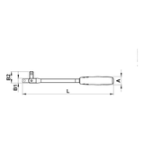 Wurth Breaker Bar 1/2in Drive 365mm Joint Socket Wrench Chrome Plated 180&deg Rotating Head V563-0712130101