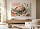 Protea Hush Floating Frame Canvas Wall Art - Portrait - 60W x 80H cm - White V767-PP-PH-6080-FW