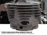 46mm Cylinder Piston W/ Gasket Kit for Husqvarna 50,51,55 Rancher Nikasil Engine V1294-YM0901-US-JY10594