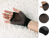 24 Pair Fishnet Gloves Fingerless Wrist Length 70s 80s Costume Party - Black V563-24PCS-18510-BLACK