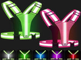 Rechargeable LED Reflective Running Vest, Adjustable High Visibility Gear for Night Walking, V1189-LC-AMZ-00089