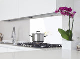 Toughened 90cm x 75cm White Glass Kitchen Splashback V63-828811