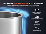 5 Gallon Vacuum Upgraded Tempered Glass Lid Vacuum Degassing 304 Stainless Steel V952-JSZKTJS5GALLH3CGUV0
