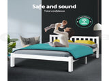 Artiss Bed Frame Queen Size Wooden White SOFIE WBED-D-001Q-WH-AB