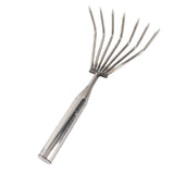 Stainless Steel Hand Rake Soil Tiller Small Beach Rake with Comfortable Handle 7 Sturdy Tines for V1294-YM0901-3111250158311