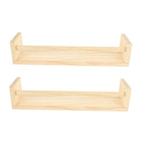 2-Pack Floating Wooden Wall Shelves, Wall-Mounted Storage and Display Shelves for Living Room, V1366-AZ2-W-28347