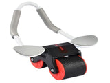 Red Multifunctional Abdominal Roller with Automatic Rebound - Core Strength Trainer with Extra-Wide V888-ELOSUNG42467