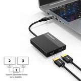 Simplecom DA369 USB 3.0 or USB-C to Dual 4K HDMI 2.0 Display Adapter for 2x 4K@60Hz Extended Screens V28-DA369