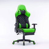 Gaming Chair Ergonomic Racing chair 165&deg Reclining Gaming Seat 3D Armrest Footrest Pink White V255-GCHAIR-32-PW