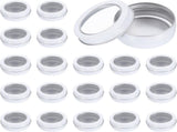 2 Oz Tin Cans, 24 Pcs Aluminum Round Tins, Travel Sized Small Metal Tins Cosmetic Sample Containers V1258-DP02-C-3275
