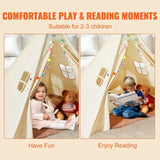 Kids Play Tent, Teepee Tent for Kids 1-5 Years Old, Toddler Tent with Mat and Plush Decorative V952-GJSETZPZXJCKHHZ4UV0