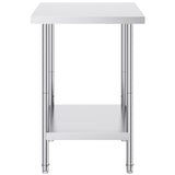 Stainless Steel Prep Table, 24 x 24 x 34 Inch, Heavy Duty Metal Worktable with 3 Adjustable Height V952-CFBXGGZTLCWJ45FJ5V0