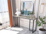 Exquisite Water Ripple Marble Console Table Bar Table w Thicken Stable Metal Leg V767-JJ-XZ181-XNE